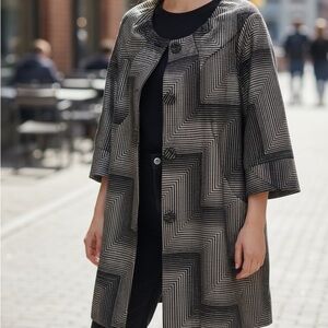 Elegant Black and Gray Women's Blazer